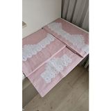 Zesa Home El Işi Dantelli, Bordürlü ve Desenli Nevresim Takımı - 220 x 240 cm - Pudra