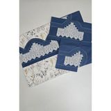 Zesa Home El Işi Dantelli, Bordürlü ve Desenli Nevresim Takımı-Indigo - 200 x 220 cm - İndigo