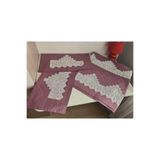 ZESA HOME El İşi Dantelli Nervürlü ve Pik Nevresim Takımı Violet çarşafı dantelsiz 200 x 220