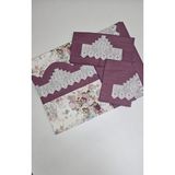 Zesa Home El Işi Dantelli Nervürlü ve Pikolu Nevresim Takımı - 200 x 220 cm - Gül Kurusu