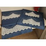 Zesa Home El Işi Dantelli Nervürlü ve Pikolu Nevresim Takımı - 200 x 220 cm - Indigo