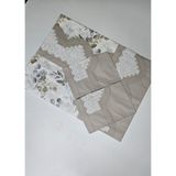 Zesa Home El Işi Dantelli Nervürlü ve Pikolu Nevresim Takımı Desenli Çift Tarafı Danteli - Cappuccino - 200 x 220 cm