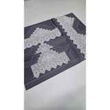 Zesa Home El Işi Dantelli Nervürlü ve Pikolu Nevresim Takımı - Füme - 200 x 220 cm
