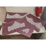 Zesa Home El Işi Dantelli Nervürlü ve Pikolu Nevresim Takımı - Violet - 200 x 220 cm