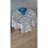 ZESA HOME Fiskos Masa Örtüsü Çeyizlik Tül Güpürlü KREM 90 x 90