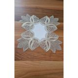 ZESA HOME Fransız Dantelli Lüks Zigon Sehpa Örtüsü Gold Lale 40 x 40