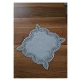 ZESA HOME Fransız Dantelli Lüks Zigon Sehpa Örtüsü Gri Milat 40 x 40