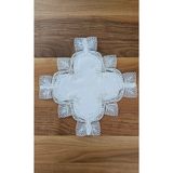 ZESA HOME Fransız Dantelli Zigon Sehpa Örtüsü Ekru Yıldız 40 x 40