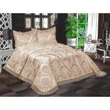 Zesa Home Fransız Güpürlü Aden Yatak Örtüsü 3 Parça Çeyizlik - 250 x 250 cm - Cappuccino