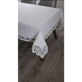 Zesa Home Gardenya Keten Dertsiz Ağır Güpürlü Krem Masa ÖRTÜSÜ-160X160...160X500 - 160 x 220 cm