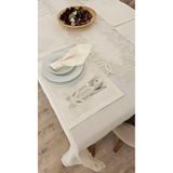 ZESA HOME Gardenya Keten Lüx Sofra Takımları 38 Parça Amerikan Servisli Setli Ekru Lale 160 x 220