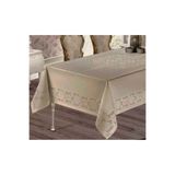 ZESA HOME Jumbo Silinebilir, Kendinden Desenli, Dertsiz Masa Örtüsü CAPPUCİNO 160 x 220