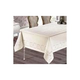 ZESA HOME Jumbo Silinebilir, Kendinden Desenli, Dertsiz Masa Örtüsü KREM 160 x 220