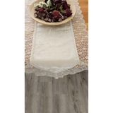 ZESA HOME Kadife Dokulu Dantel Detaylı Runner Cappucino 140 x 40