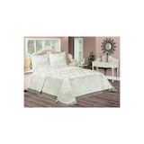 ZESA HOME Krem Fransız Güpürlü Prestij Aden Çift Kişilik Yatak Örtüsü Seti KREM 260 x 260