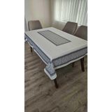 ZESA HOME Krem Üzerine Şık Baskılı Şantuk Kumaş Masa Örtüsü GRİ