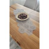 ZESA HOME Tül Güpürlü Desnli Şık Renk Renk Runner GRİ 40 x 110