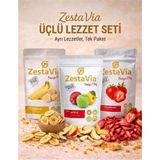 ZestaVia Freeze Dried 3'lü Çıtır Lezzet! Dondurularak Kurutulmuş Çıtır, Çilek 15G–ELMA, Muz 20G