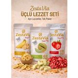ZestaVia Freeze Dried 3'lü Çıtır Lezzet! Dondurularak Kurutulmuş Çıtır Çilek, Kavun 15G–MUZ 20G