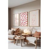 Zestia Ahşap Çerçeveli 3’lü Tablo Seti, Aşk & Minimal Çizim – Modern Genç Odası Set No: 30147 10 x 15