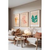 Zestia Ahşap Çerçeveli 3’lü Tablo Seti Coral Reef – Deniz Kabukları ve Mercanlar Ofis Set 30048, 70 x 100