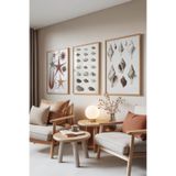 Zestia Ahşap Çerçeveli 3’lü Tablo Seti Deniz Koleksiyonu – Vintage Çizim Salon Set 30123, 10 x 15