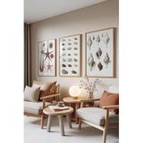 Zestia Ahşap Çerçeveli 3’lü Tablo Seti Deniz Koleksiyonu – Vintage Çizim Salon Set 30123, 30 x 40