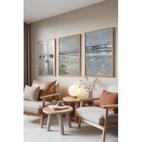 Zestia Ahşap Çerçeveli 3’lü Tablo Seti Deniz Manzarası – Soft Tonlar Salon Set 30122, 21 x 30