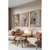 Zestia Ahşap Çerçeveli 3’lü Tablo Seti Floral Dreams – Kadın ve Çiçekler Salon Set 30079, 15 x 21