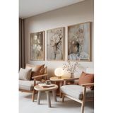 Zestia Ahşap Çerçeveli 3’lü Tablo Seti, Floral Dreams – Kadın ve Çiçekler, Salon Set No: 30079 21 x 30