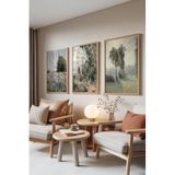 Zestia Ahşap Çerçeveli 3’lü Tablo Seti Klasik Manzara – Soft Tonlar Salon Set 30120, 70 x 100