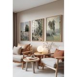 Zestia Ahşap Çerçeveli 3’lü Tablo Seti, Klasik Manzara – Soft Tonlar, Salon Set No: 30120 70 x 100