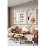 Zestia Ahşap Çerçeveli 3’lü Tablo Seti Pasta Lover – Eğlenceli Spagetti Teması Mutfak Set 30012, 21 x 30