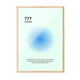 Zestia Ahşap Çerçeveli Duvar Tablosu 777 Awakening – Soft Mavi Tonlar Salon Dekoru, 50 x 70