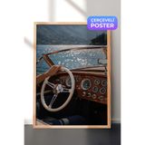 Zestia Ahşap Çerçeveli Duvar Tablosu Klasik Tekne Kokpiti Vintage Lüks Salon Dekoru, 50 x 70