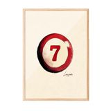 Zestia Ahşap Çerçeveli Duvar Tablosu Lucky Seven Ofis Dekoru, 21 x 30