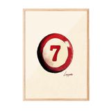 Zestia Ahşap Çerçeveli Duvar Tablosu Lucky Seven Ofis Dekoru, 30 x 40
