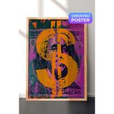 Zestia Ahşap Çerçeveli Duvar Tablosu Renkli Dolar Sembolü Pop Art Portre Çalışması Salon Dekoru, 21 x 30