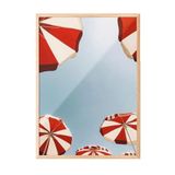 Zestia Ahşap Çerçeveli Duvar Tablosu Retro Şemsiye Salon Dekoru, 13 x 18