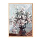 Zestia Ahşap Çerçeveli Duvar Tablosu Vazoda Çiçekler – Soft Pastel Salon Dekoru, 13 x 18