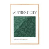 Zestia Ahşap Çerçeveli Tablo, Authenticity Yeşil Yaprak, Çalışma Odası Dekoru Poster No: 112096 30 x 40