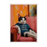 Zestia Ahşap Çerçeveli Tablo, Dinlenen Kedi – Stilize Ev Sahnesi, Ofis Dekoru Poster No: 109816 30 x 40