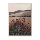 Zestia Ahşap Çerçeveli Tablo, Gelincik Tarlası Manzarası - Sakin Doğa, Salon Dekoru Poster No: 103058 30 x 40