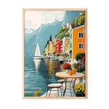 Zestia Ahşap Çerçeveli Tablo Kıyı Kafesi - Sahil Manzarası Salon Dekoru Poster 105968, 21 x 30