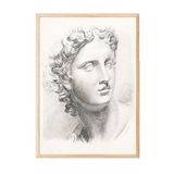 Zestia Ahşap Çerçeveli Tablo, Klasik Heykel Portresi Çizim, Ofis Dekoru Poster No: 113633 50 x 70