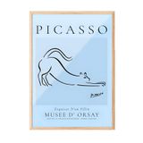 Zestia Ahşap Çerçeveli Tablo Mavi Çizgi Figür – Picasso Tarzı Ofis Dekoru Poster 101934, 50 x 70