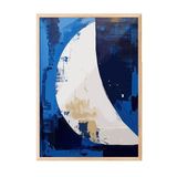 Zestia Ahşap Çerçeveli Tablo, Mavi Gece Yarım Ay, Yatak Odası Dekoru Poster No: 112534 30 x 40