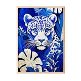 Zestia Ahşap Çerçeveli Tablo, Mavi Leopar – Egzotik Sanat, Genç Odası Dekoru Poster No: 112682 70 x 100