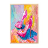Zestia Ahşap Çerçeveli Tablo, Pastel Tonda Topuklu Ayakkabı, Yatak Odası Dekoru Poster No: 111882 70 x 100