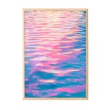 Zestia Ahşap Çerçeveli Tablo, Pembe Mavi Dalgalar Soyut Sanat, Banyo Dekoru Poster No: 108407 70 x 100